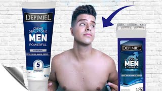 DEPILAÇÃO COM CREME EM 5 MINUTOS  DEPIMIEL MEN CORPORAL [upl. by Malcom]