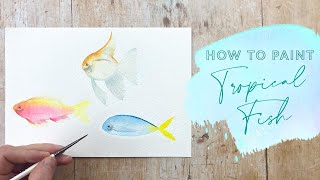 How to Paint Tropical Fish in vibrant watercolour [upl. by Jahdol783]