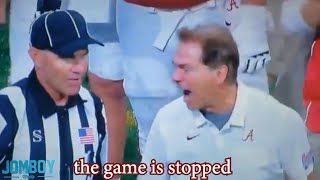 Nick Saban gets an unsportsmanlike conduct penalty defending fun a breakdown [upl. by Orion952]