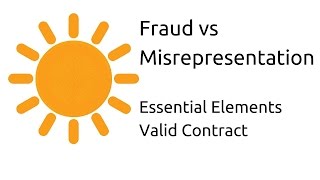 Fraud vs Misrepresentation  Other Essential Elements of a Valid Contract  CA CPT  CS amp CMA [upl. by Cody]