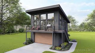 MODERN HOUSE PLAN 94000198 with INTERIOR [upl. by Cherey]