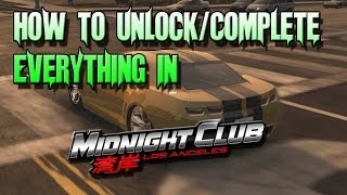 Midnight Club LA How To Unlock amp Complete Everything Make Everything Free Links in Description [upl. by Yerd]