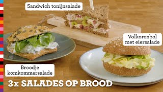 3x salades  Gezond broodbeleg  Voedingscentrum [upl. by Dasha559]