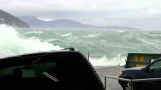 Massive waves crash onto cars trigger alarms on Washington State Ferry [upl. by Layor269]