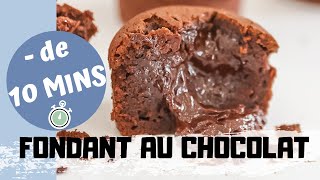 FONDANT AU CHOCOLAT EN MOINS DE 10 MIN  RECETTE RAPIDE [upl. by Groeg666]