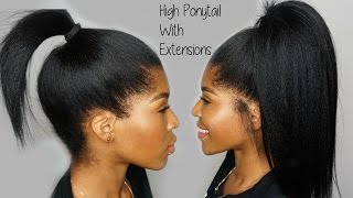 High Ponytail using Clip ins Ft KnappyHair Extensions [upl. by Ynoble]