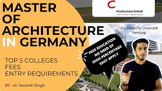 Masters of Architecture in Germany  fees entry requirement best colleges in Germany 2021 [upl. by Norvin426]