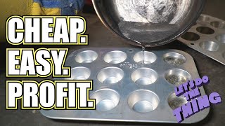 Make Money Smelting Ingots  Pewter  Simple DIY Melting and Casting Metal at Home [upl. by Ramunni837]