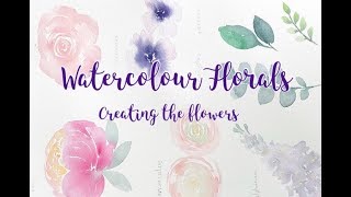 Watercolour Florals Part 1  Creating the Flowers [upl. by Nilved]