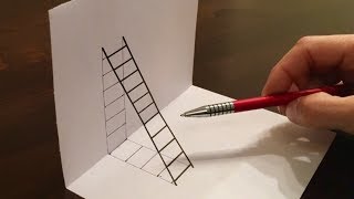 Eine 3D Leiter zeichnen  Illusion [upl. by Minnie]